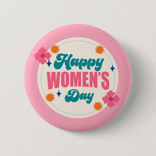 International women's day trendy girly cute Button