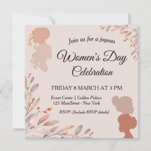 International Women's Day Watercolor Foliage Invitation