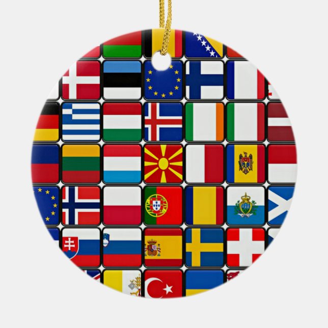 International World Flags Ceramic Ornament (Front)