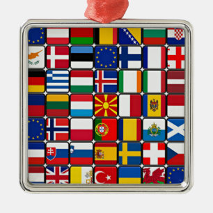 International World Flags Metal Ornament