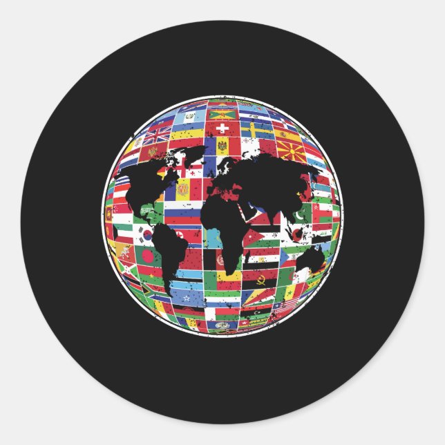 International World Flags Traveller Travelling Wor Classic Round Sticker (Front)