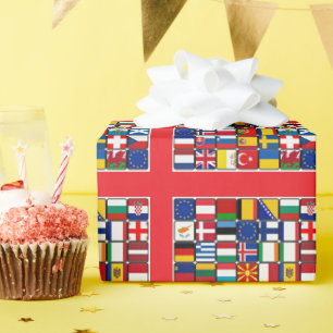 International World Flags Wrapping Paper