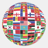 International World Globe With Country Flags