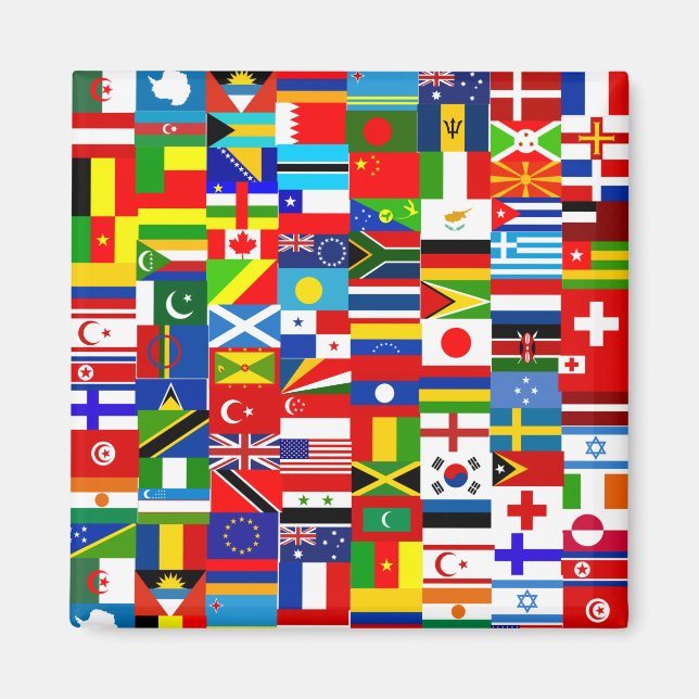 International World Wide Flag Collage Magnet (Front)