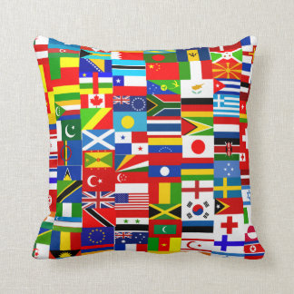 International World Wide Flag Collage Throw Pillow