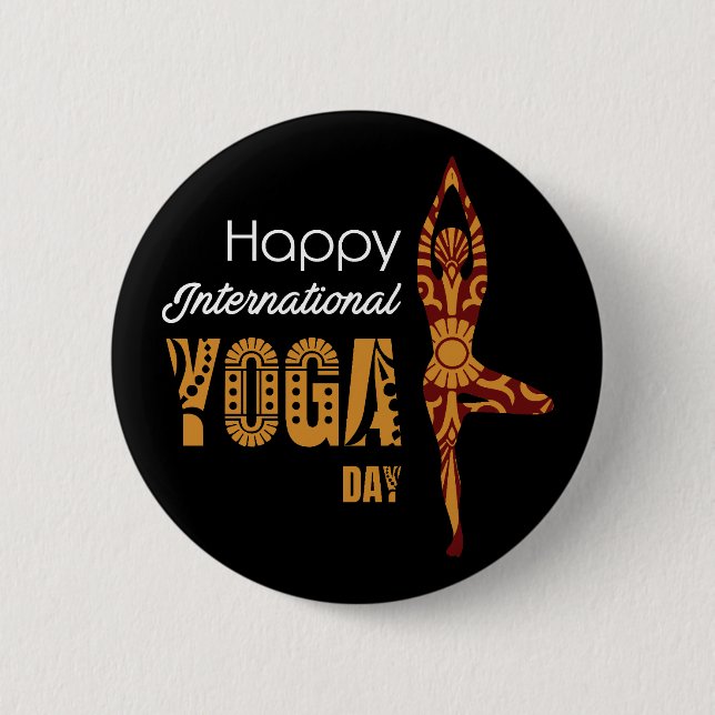 International Yoga Day 2 Inch Round Button (Front)