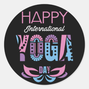 International Yoga Day Classic Round Sticker