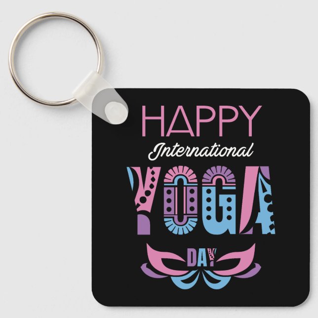 International Yoga Day Keychain (Front)