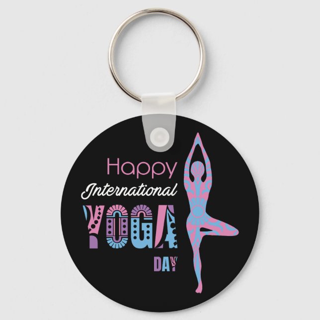 International Yoga Day Keychain (Front)