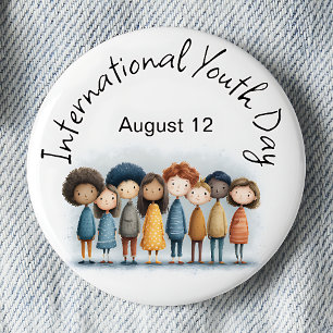 International Youth Day Pinback 2 Inch Round Button