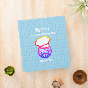 Internet Logo in a Chef Hat Recipe Binder