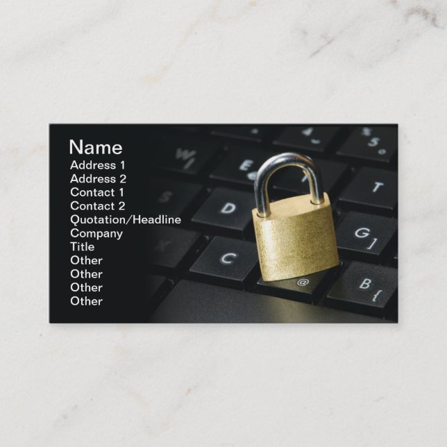 Internet security business card (Front)