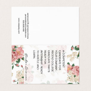 Internship Floral Pattern Business Card