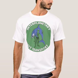 Interplanetary Pet Transport Badge Shark T-Shirt