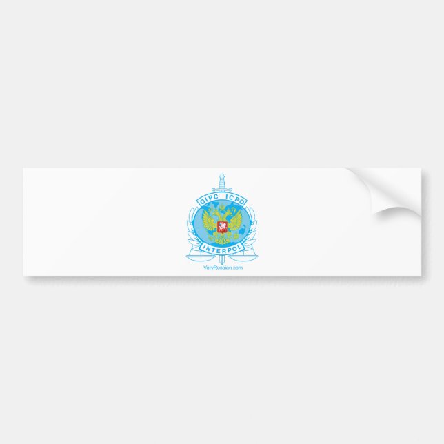 interpol russia badge bumper sticker (Front)