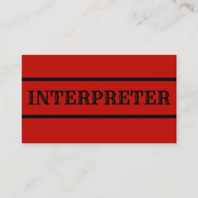 Interprète Carte de visite (Devant)