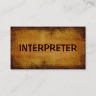 Interprète Carte de visite antique