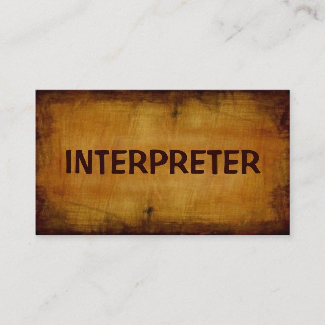 Interprète Carte de visite antique (Devant)