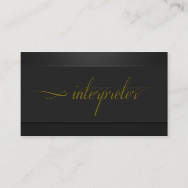 Interprète, traducteur, Carte de visite (Devant)