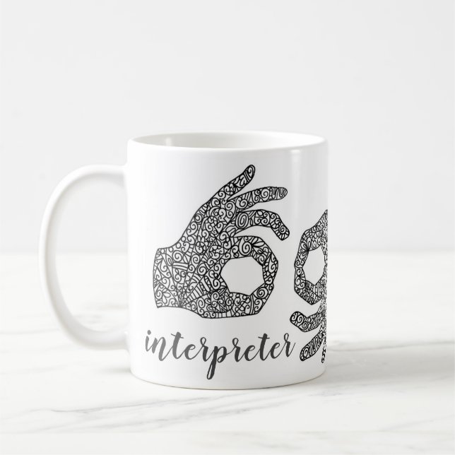 "Interpreter" American Sign Language Mug  (Left)