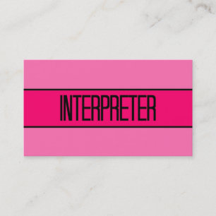 Interpreter Baby and Hot Pink Business Card