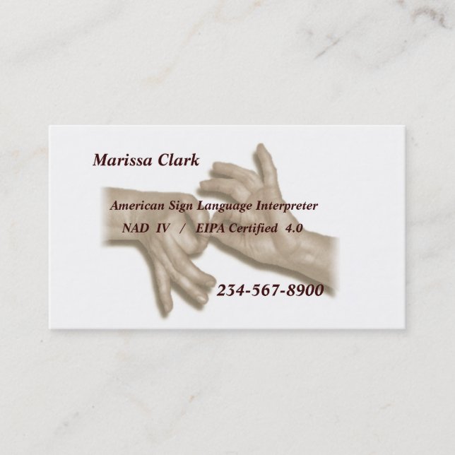 Interpreter Business Card -2 (Front)