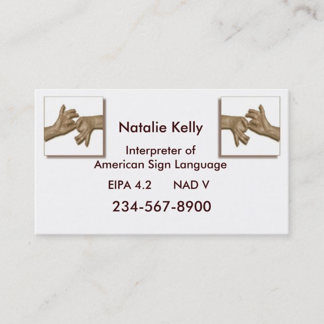 Interpreter Business Card-3 Business Card (Front)