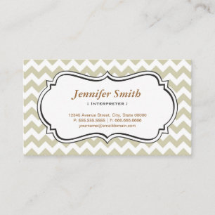 Interpreter - Chevron Simple Jasmine Business Card