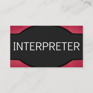Interpreter Elegant Name Plate Business Card
