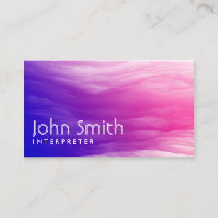 Interpreter Elegant Purple Clouds Business Card