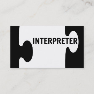 Interpreter Puzzle Piece Business Card