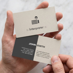 Interpreter Simple Elegant Professional Business Card