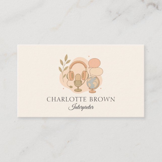 Interpreter Translation Language Communication Mul Business Card (Front)