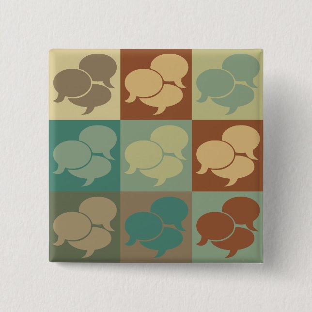 Interpreting Pop Art 2 Inch Square Button (Front)