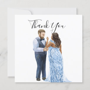 Interracial Couple Mariage Merci Cartes