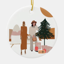 Interracial Female Couple Christmas