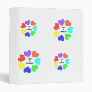 Interracial Love Rainbow Hearts Binder