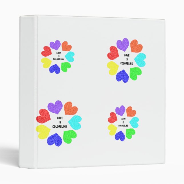 Interracial Love Rainbow Hearts Binder (Front/Spine)
