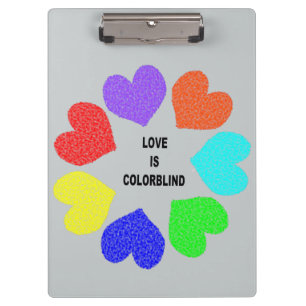 Interracial Love Rainbow Hearts Clipboard