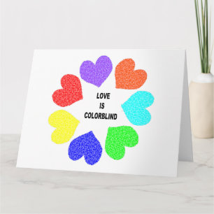 Interracial Love Rainbow Hearts Greeting Card