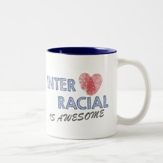 Interracial mixed couple love Two-Tone coffee mug