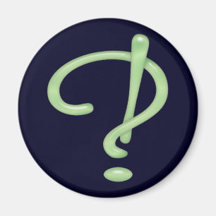 Interrobang! Green Glass Magnet