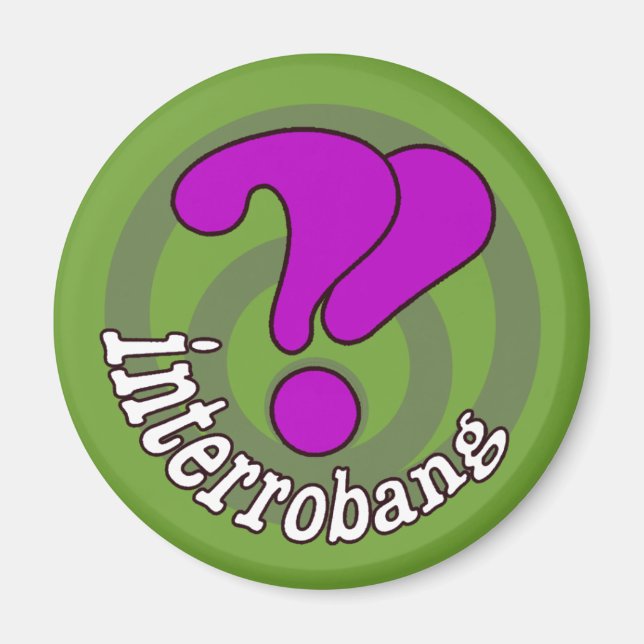 Interrobang Pop Art Magnet - Green (Front)