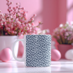 Intersecting E Alphabet Pattern Two-Tone Coffee Mug