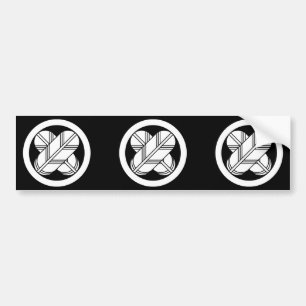 Intersecting hawk feathers in circle bumper sticker