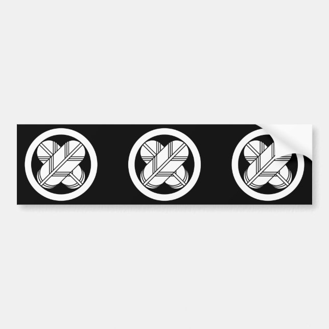 Intersecting hawk feathers in circle bumper sticker (Front)