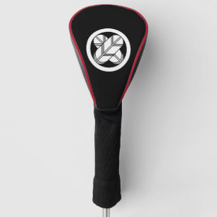 Intersecting hawk feathers in circle golf head cover