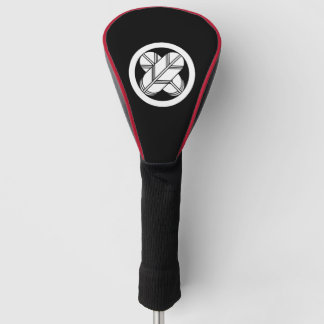Intersecting hawk feathers in circle golf head cover