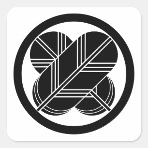 Intersecting hawk feathers with foot in circle square sticker