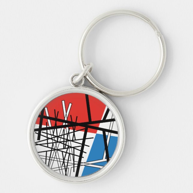 Intersection of Lines & Planes - Abstract Art Keychain (Front)